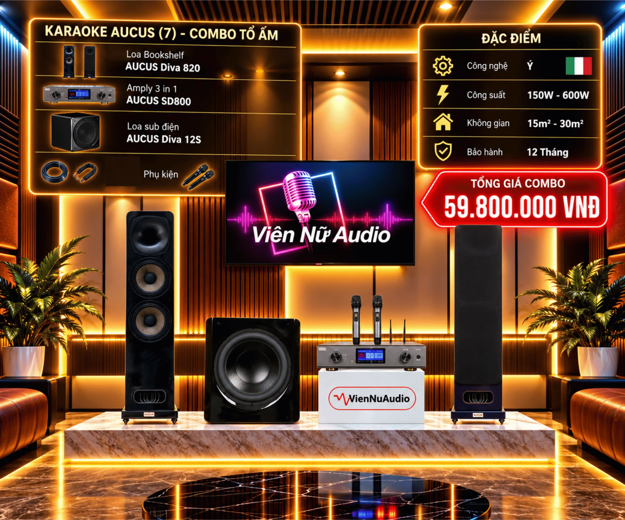 Combo Karaoke Aucus - Combo Tổ Ấm