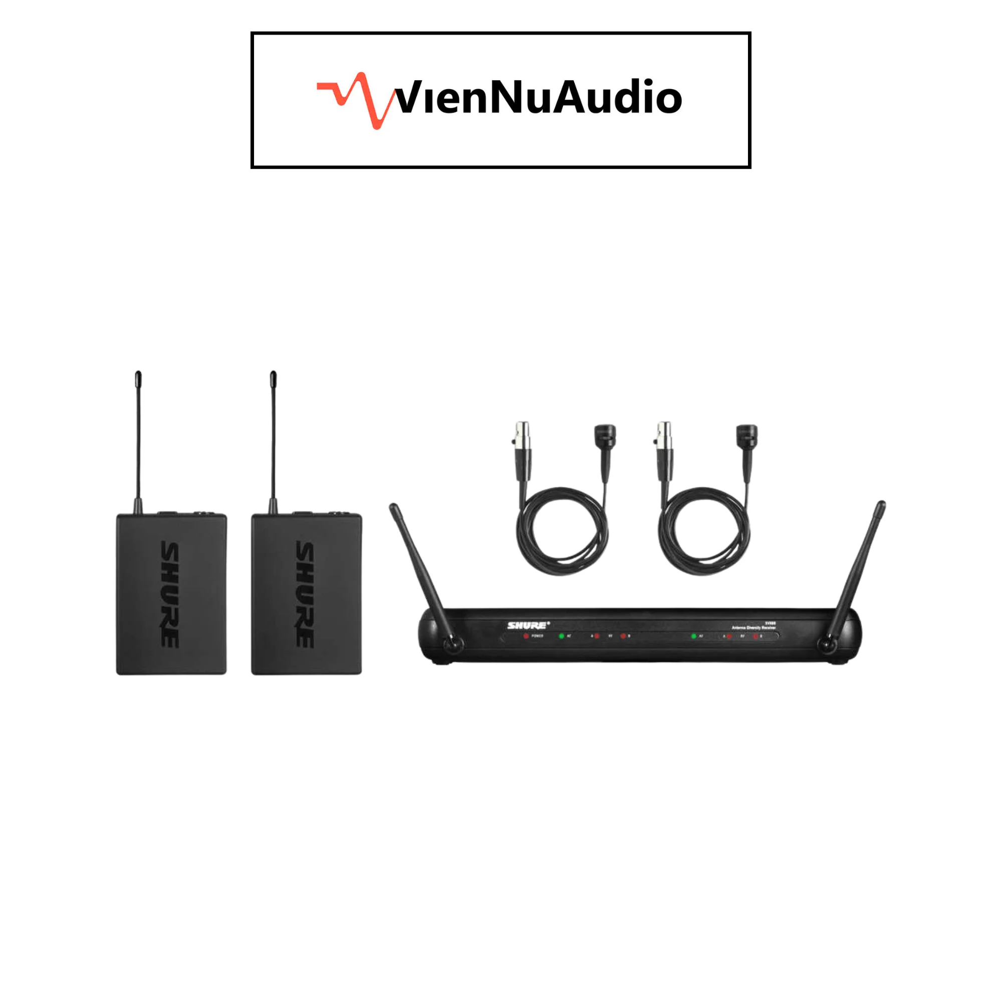 Bộ thu và phát kèm micro không dây cài áo Shure SVX188/CVL Dual