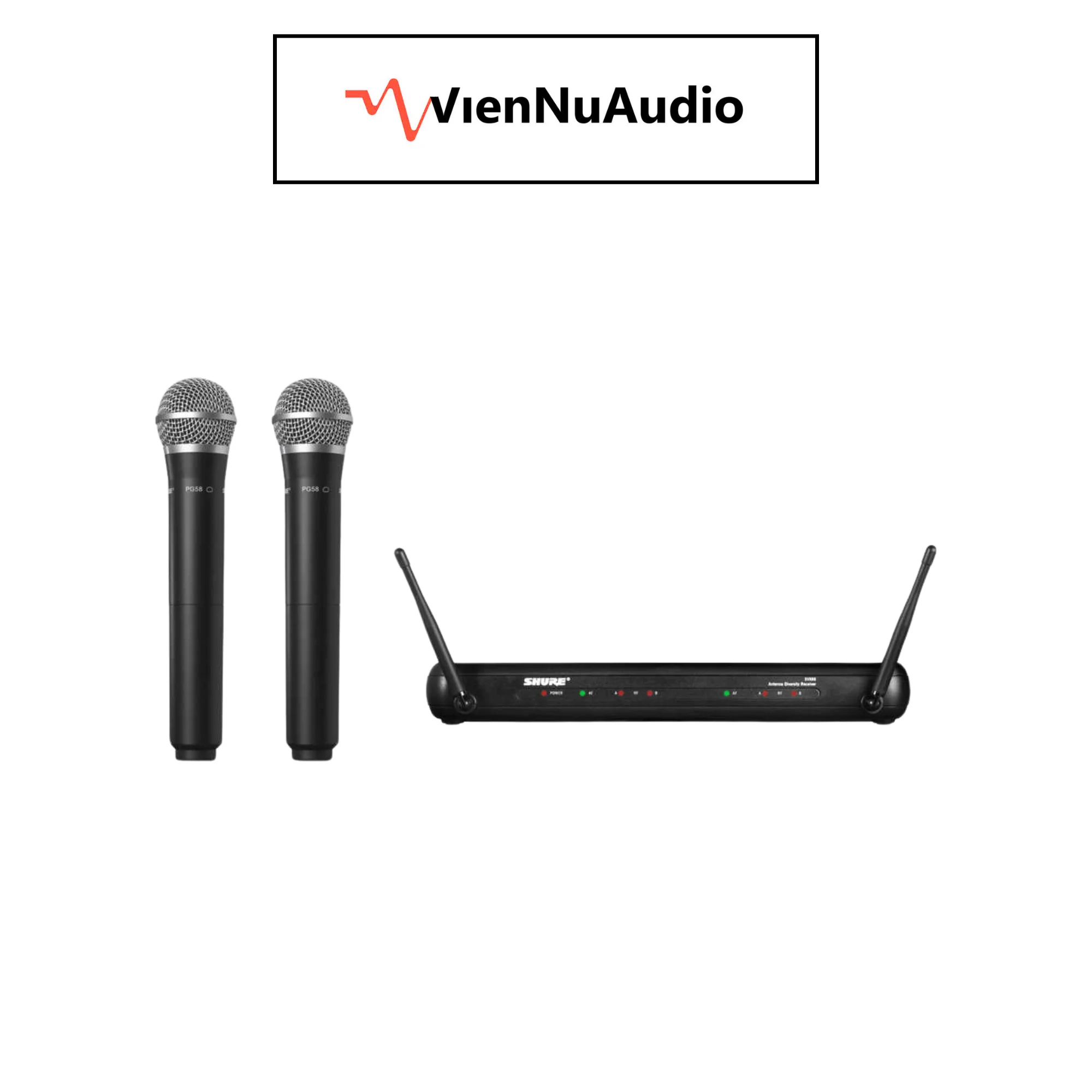Bộ thu và phát đôi kèm micro không dây cầm tay Shure SVX288E/PG58