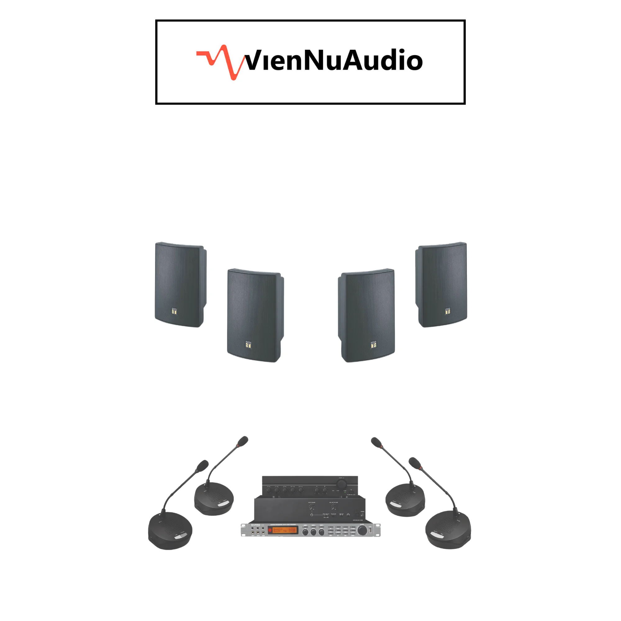 Hệ Thống Âm Thanh Phòng Họp VM 001 ( 7 micro TOA + 2 loa TOA)