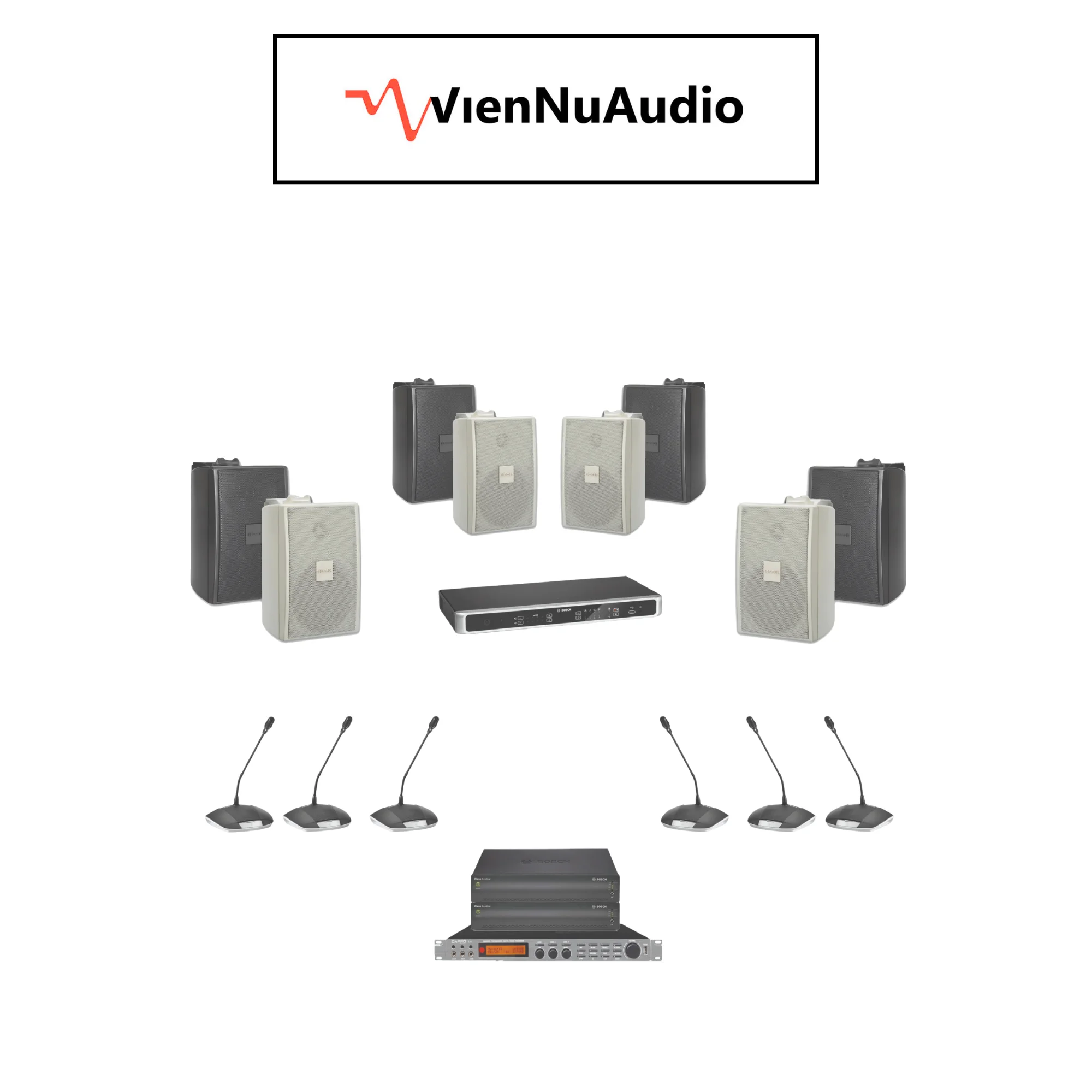 Hệ Thống Âm Thanh Phòng Họp VM 006 ( 16 loa BOSCH + 27 micro BOSCH)