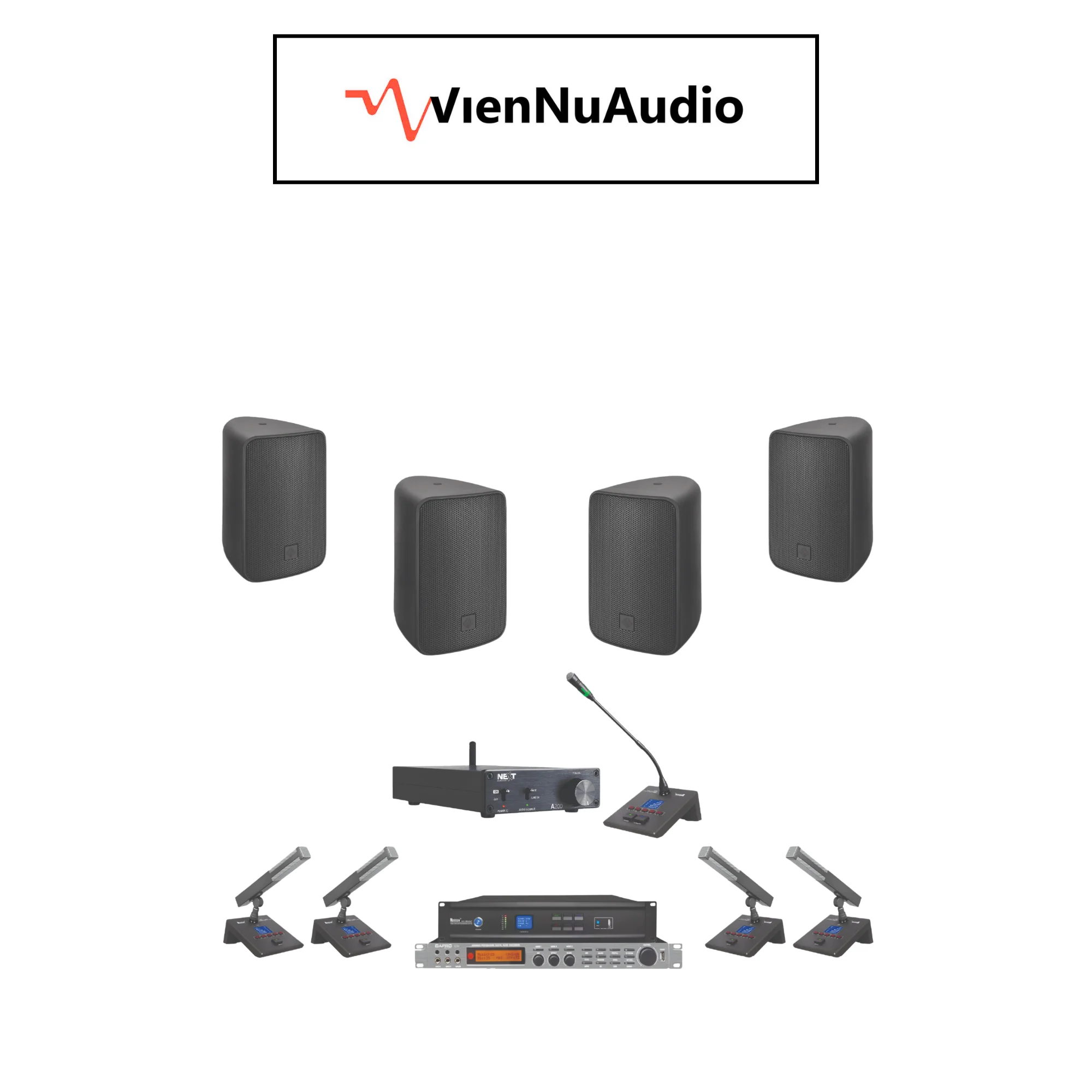 Hệ Thống Âm Thanh Phòng Họp VM 011 (4 loa Next + 7 micro NUOXUN)