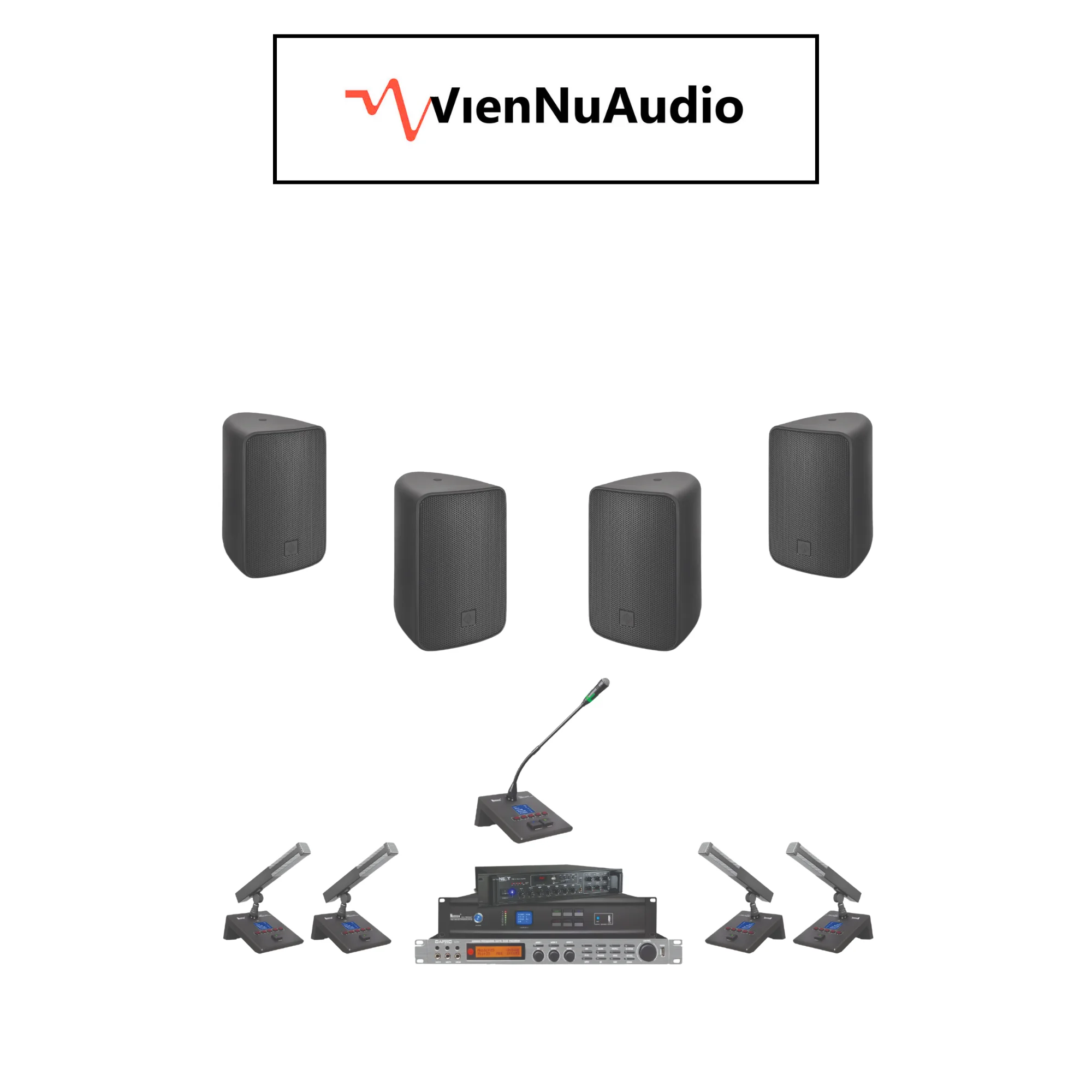 Hệ Thống Âm Thanh Phòng Họp VM 012 (12 loa Next + 17 micro NUOXUN)
