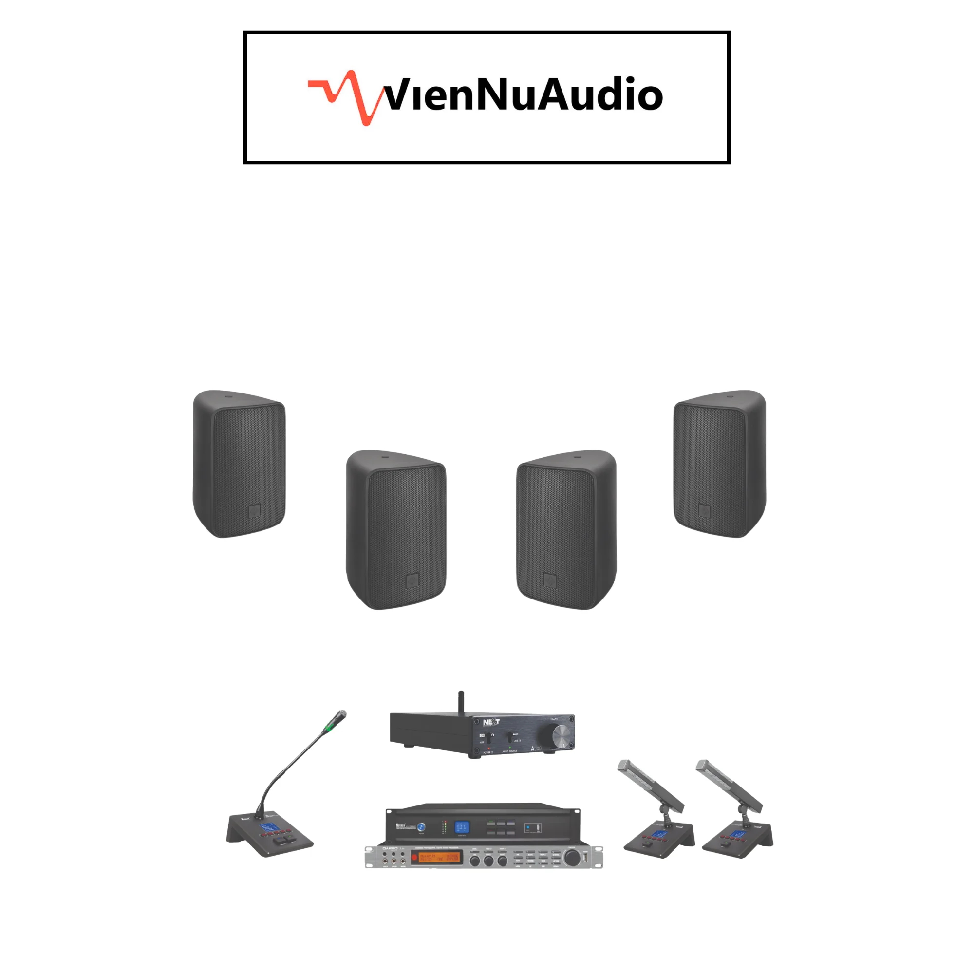 Hệ Thống Âm Thanh Phòng Họp VM 013 (4 loa Next + 11 micro NUOXUN)