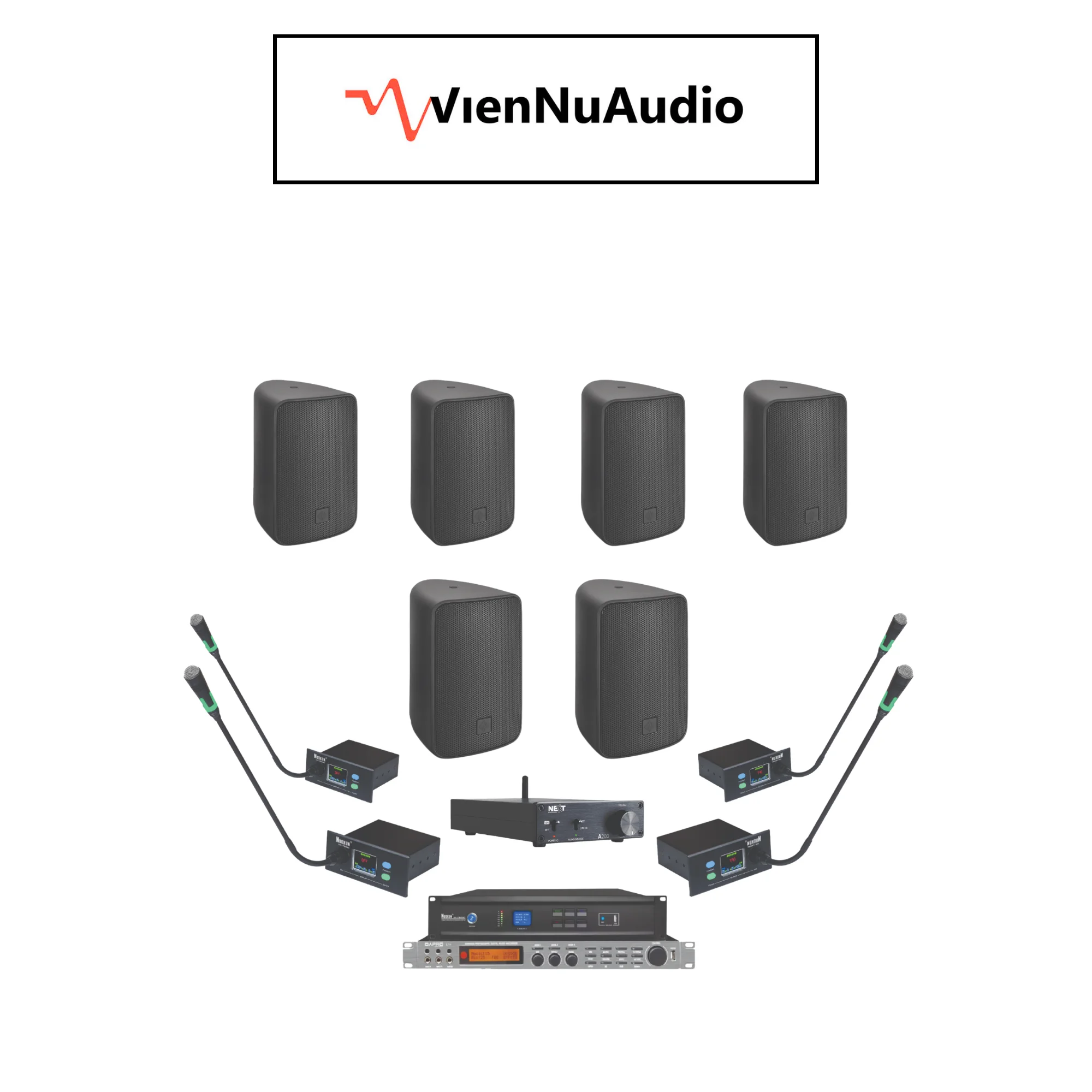 Hệ Thống Âm Thanh Phòng Họp VM 018 (4 loa Next + 7 micro NUOXUN)