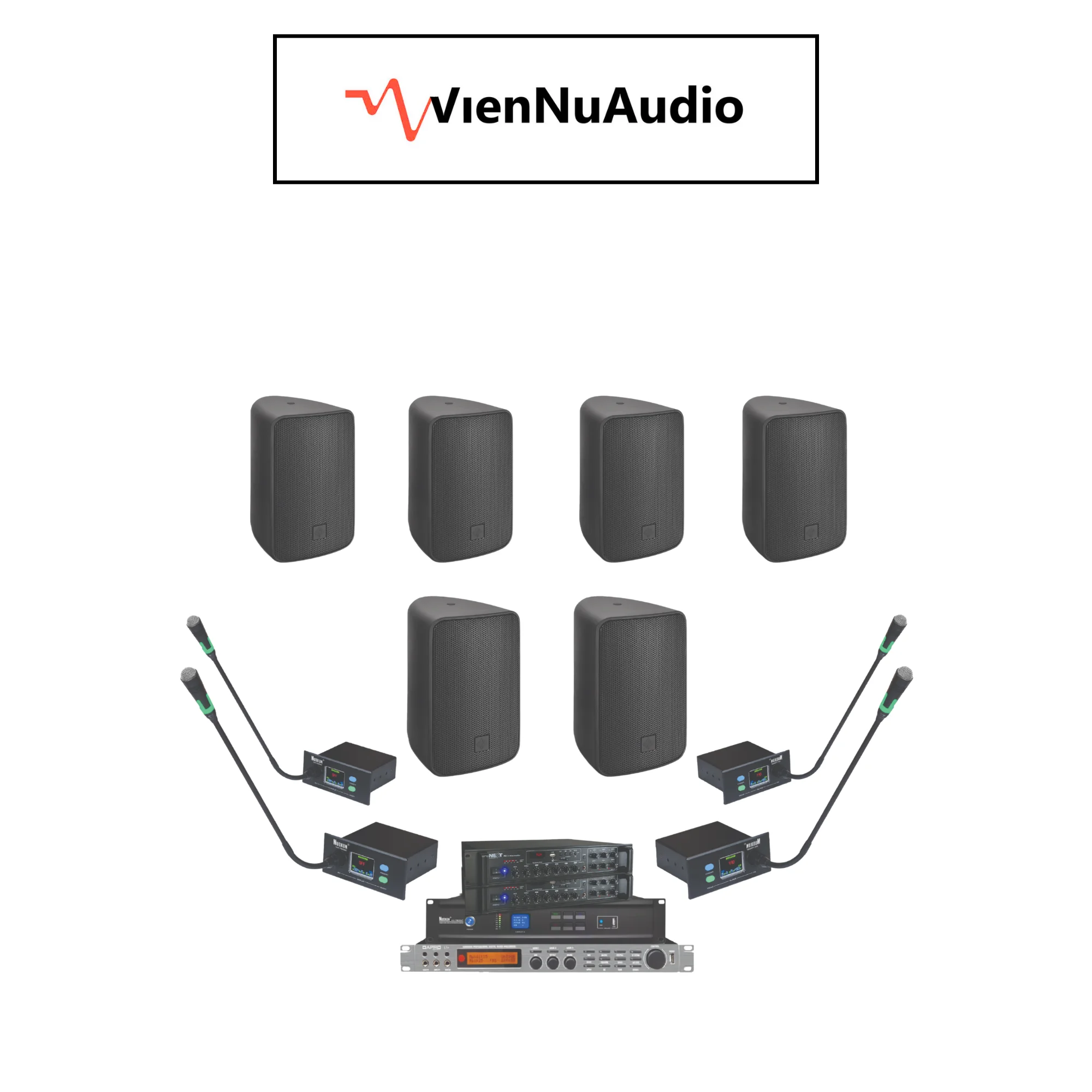 Hệ Thống Âm Thanh Phòng Họp VM 019 (12 loa Next + 17 micro NUOXUN)