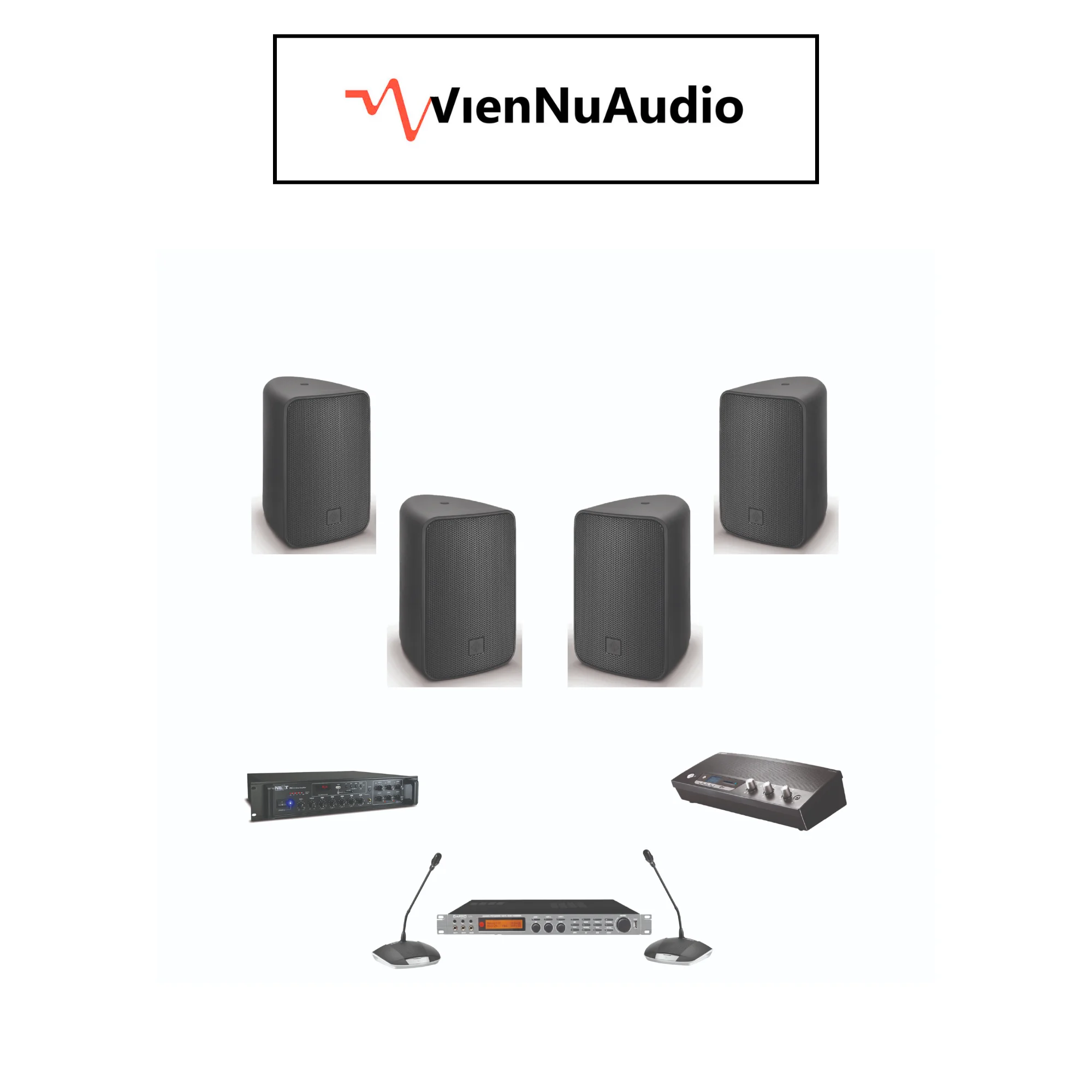 Hệ thống âm thanh phòng họp VM 02 (20 micro Bosch + 12 loa Next)